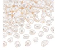 Crafans 100Pcs 4-7 MM Natural Cultured Pearls Potato Shape Polished Freshwater Pearl Beads Creamy White Summer Jewellery Pearl Baroque Pear for DIY Crafting Necklace Rings Jewellery Making