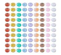 Crafans 100Pcs Rondell European Beads - 14MM Transparent Crackle Large Hole Acrylic Beads for DIY Bracelet Necklace Jewelry Making