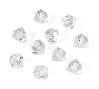 Crafans 10Pcs Clear Faceted Glass Beads Polygon Imitation Austrian Spacer Bead 7MM Glass Chunky Bead for DIY Crafts Bracelet Necklace Jewelry Making, Clear