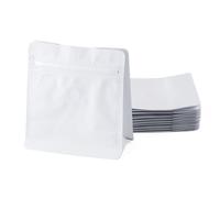 Crafans 10Pcs Coffee Bags with Valve Resealable White Coffee Bean Pouch Plastic Zipper Bag Hot Seal Side Stand UP Bag for Candy Snake Cookies Tea Coffee Storage, White