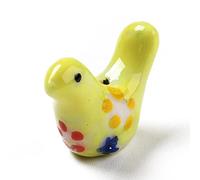 Crafans 10Pcs Porcelain Pigeon Beads, Yellow, 12.5~13x17~19x7~8.5mm, Hole: 1.5mm