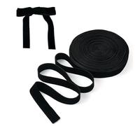Crafans 12.5 Yards Double Side Velvet Cotton Velvet Ribbons, Black, Classic, Solid, for Gift Wrapping, Bowknot Making, Casual Occasion