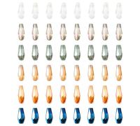 Crafans 120Pcs Teardrop Glass Beads - Faceted Electroplate Half Plated Long Spacer Beads Bulk for DIY Jewelry Making