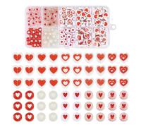 Crafans 200Pcs Red Heart Acrylic Beads Transparent&Luminous&Opaque Heart Spacer Beads Assorted Hearts Loose Spacer Bead Friendship Bracelet Bead Bulk for DIY Necklace Valentine' s Jewelry Making