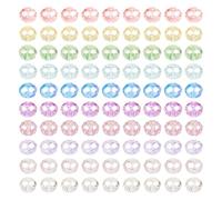 Crafans 400Pcs 6mm Faceted Glass Beads 10 Colors Transparent Rondelle Spacer Beads Crystal Chunky Beads Bulk for DIY Bracelet Necklace Earring Jewelry Making