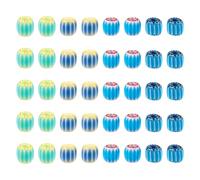Crafans 40Pcs 4 Colors Handmade Nepalese Lampwork Cylindrical Craft Beads, Mixed Color, 8.5x7mm, Hole: 2.5mm