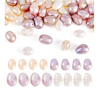 Crafans 40Pcs Natural Cultured Freshwater Pearl Beads 5MM Polished Pearls 4 Colors Irregular Natural Freshwater Pearl Bead for DIY Bracelet Necklace Jewelry Makin