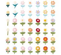 Crafans 42Pcs Flowers Embroidery Patches Lovely Assorted Floral Sewing on Patch 21 Styles Flower Costume Accessories Appliques for Hats Shoes Shirts Jackets Backpacks