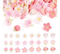 Crafans 48Pcs Flowers Tacks Flower Drawing Pins Cute Push Pins Set Resin Floral Decorative Thumb Tacks Bulletin Board Tack for Map Cork Board Posters Photo Display Office Home