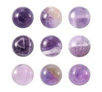 Crafans 50pcs 12mm Round Gemstones Cabochons Semi Round Natural Amethyst Cabochons Dome Gemstones No Hole Healing Power Stone Flat Back Crystal