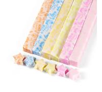 Crafans 540 Sheets Luminous Origami Papers Folding Strips Glow in The Dark Lucky Star Paper Strips Bulk for DIY Hand Crafts Handmade Projects Arts Supplies, Colorful