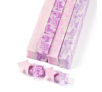 Crafans 540 Sheets Luminous Origami Papers Purple Lucky Star Paper Folding Strips Glow in The Dark Bulk for DIY Hand Crafts Handmade Projects Arts Supplies, Purple