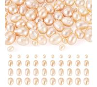 Crafans 55Pcs Natural Cultured Freshwater Pearl Beads 4 Styles Rice Jewelry Pearl Beads Freshwater for DIY Bracelet Necklace Jewelry Making