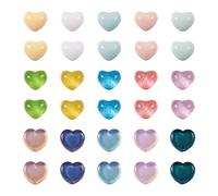 Crafans 60Pcs Heart Resin Cabochons Cute Mini Heart Glitter Slime Charms Flat Back Transparent and Opaque Resin Cabochons Beads for Scrapbook DIY Craft Decor