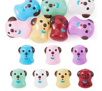 Crafans 7Pcs Dogs Lampwork Enamel Beads Cute Dog Head Lampwork Spacer Beads 7 Colors Animal Crafts Bead for DIY Bracelet Keychains Jewelry Making