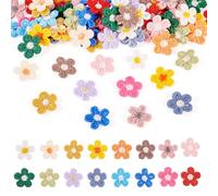 Crafans 80Pcs Flowers Patches Colorful Floral Stick On Patch Crochet Floral Applique Sewing on Patches Costume Accessories Appliques Embroidery Cloth Patch for for Hats Shoes Shirts Jackets Backpacks