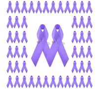 CRAFFANCY 100pcs Light Purple Ribbon Pins Alzheimer's Disease Awareness Badges Domestic Violence Brooch Memorial Ribbon Pins Badges for Funeral Mourning Event Bereavement Remembrance