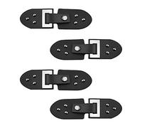 CRAFFANCY 4 Pairs Black Metal Leather Clasp Fasteners, Leather Closure Clip Holder Buckle Cardigan Clips for Clothing Accessories Sew On Hooks DIY Craft