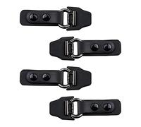 CRAFFANCY 4 Pairs Black Metal Leather Clasp Fasteners, Leather Closure Clip Holder Buckle Clip Cardigan Clips for Clothing Accessories Sew On Hooks DIY Craft(Style 3)