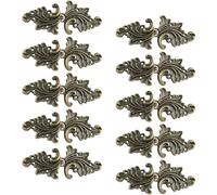CRAFFANCY Cloak Clasp Fasteners, 10 Pairs Vintage Cape Sew On Hooks and Eyes Clasps Swirl Leaf Shape Cardigan Clips for Clothing Sweater Shawl, Antique (Style A)