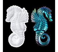 CRAFFANCY Realistic Hippocampus Shaped Silicone Mold, 3D Lifelike Seahorse Resin Molds Animal Epoxy Mold for Wall Desktop Art Home Decoration