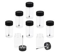 CRAFFANCY Transparent Paint Touch Up Bottles, 8 Pieces Touch Up Plastic Bottle with Brush and Mixing Ball Paint Applicator Bottle for Car Wall and Hobby Painting -60 ml