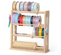 Crafit Ribbon Storage Rack, Ribbon Organizer Spool Holder Dispenser, Display Sewing Thread Mesh Ribbon Wreath Washi Tape for Craft Room Shops Boutiques Florist Gift Wrapping Christmas