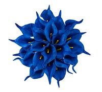 Crafjie 22pcs 13.4 Inch Lataex Real Touch Artificial Calla Lily Flowers, for Home Decor for Spring Flowers, Home Kitchen, Wedding Decorations, and centerpieces.（Navy Blue）