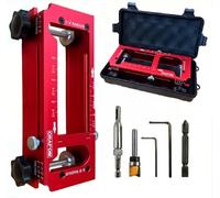 Crafom Door Hinge Template Aluminum Alloy, Door Hinge Jig Kit for Router, Hinge Router Template, Adjustable Mortise Jig Fits Door Hinges from 2.5” to 5” Length, 1/4” & 5/8” Radius, Square Corner