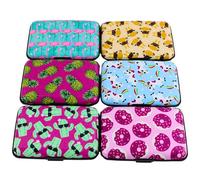 Craft 4 You Random Design RFID Credit Card Holder Cartoon Designs Printed Hard Case Holder - Block Contactless Theft Payment Protector Secure ID Bank Debit Credit Card