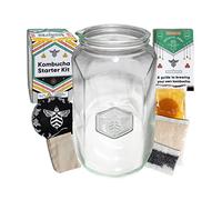 Craft A Bre Starter Complete Kombucha Making Kit, Including 1 gallon glass jar, SCOBY, Tea,…