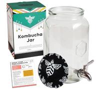 Craft A Brew Kombucha Jar with Dispensing Valve; for Kombucha Fermentation; Includes Custom Cloth Cover- Proprietary Design