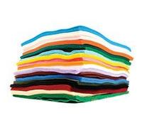 Craft Acrylic Felt Pack, 15 x 15cm (42 Pieces), Assorted Colours,