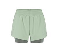 Craft - Road running shorts with integrated cycling shorts - Adv Essence 2-In-1 Shorts 2 W Glacial for Women in Recycled Polyester - Size L - Green Green L