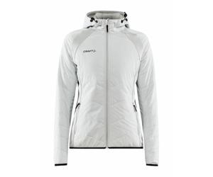 Craft ADV EXPLORE HYBRID JACKET W | Transition Jacket Women's L | Ash | Lightweight Padded Jacket with Jersey Stretch Inserts | Adjustable Hood | With Pockets | Lightweight Wind Jacket Women