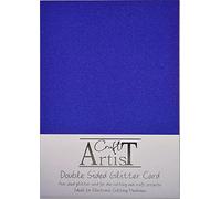 Craft Artist A4 Double - Sided Glitter Card - Airforce Blue - 250GSM - Non Shed - Use with Cricut, Brother, Silhouette - for Paper Craft, Birthday Toppers, Home Decor, Stationary, (10 Pack)