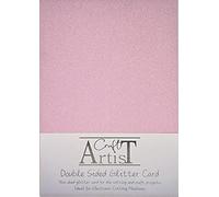 Craft Artist A4 Double-Sided Glitter Card Baby Pink - 250GSM - Non Shed - Use with Cricut, Brother, Silhouette - for Paper Craft, Birthday Toppers, Home Decor, Stationary, Baby Pink (10 Pack)