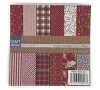 Craft Artist Very Berry Glitter Paper Pad 6" x 6"