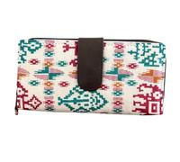 CRAFT BAZAAR Bi Fold Clutch Wallets For Women With Large Capacity To Hold Cards, Cash, Cellphone, Fabric Clutch Purse With Zipper, Design 7, Women Clutch Wallet With Large Capacity to Hold Cards,