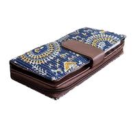 CRAFT BAZAAR Bi Fold Clutch Wallets For Women With Large Capacity To Hold Cards, Cash, Cellphone, Fabric Clutch Purse With Zipper, Design 6, Women Clutch Wallet With Large Capacity to Hold Cards,