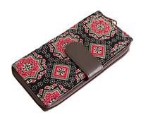 CRAFT BAZAAR Bi Fold Clutch Wallets For Women With Large Capacity To Hold Cards, Cash, Cellphone, Fabric Clutch Purse With Zipper, Design 3, Women Clutch Wallet With Large Capacity to Hold Cards,
