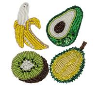 Craft Beaded Fruit Patches Banana Rhinestones Applique Badge Sew on Handmade Clothing Decorated 2 Pieces (E Mix 4pieces)