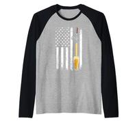 Craft Beer American Flag USA 4th July Brewery Raglan Baseball Tee