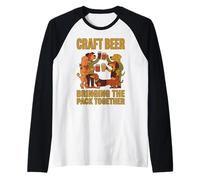 Craft Beer Dog Lovers Bringing The Pack Together Raglan Baseball Tee