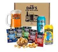 Craft Beer & Snacks Set for Fathers Day - Ipa Beer 2 x 440ml, Decorated Dad's Beers Glass & Randomly Selected 5 Flavour Pork Scratchings - Fathers Day Bundle for Dad - Unique Gifts for Birthday Gifts