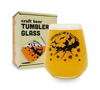 Craft Beer Tumbler Glass 16.5oz - Suitable for 500ml Bottles - Perfect for Celebrating Your Home Brewed IPA, Lager, Pale Ale - Home Brewer, Birthday Gift, Gifts for Men, Gifts for Dad