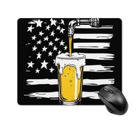 Craft Beer USA Flag 4th July Mouse Pad Square Mouse Mat Cute Mousepad