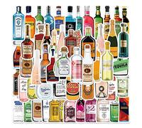 Craft Beer Whiskey Bottle Decals Stickers Colored Beverage Decal Stickers Pack 50pcs-Suitable for Laptop Travel Case Notebook Phone Car Scrapbook Water Bottle Bike Decals,Kid/Teen/Adults Gift