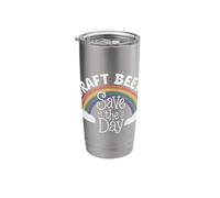 Craft Beers Save The Day Rainbow Fun Stainless Steel Insulated Tumbler