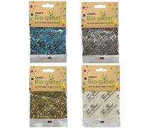 Craft Biodegradable Chunky Glitter for Arts and Crafts, Card Making, Decorations, Candle Making - Eco-Friendly, Cruelty Free - Assorted - 20g x 4